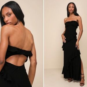 LULUS Prom Wedding Bridesmaid Sexy Flowy Romantic Elegant Maxi Dress